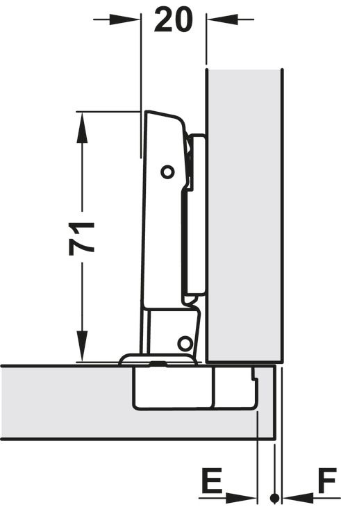 Петля накладна, з демпфером, METALLA SM 540 110гр. сталь чорна, 45/9.5 під шуруп, 311.05.003