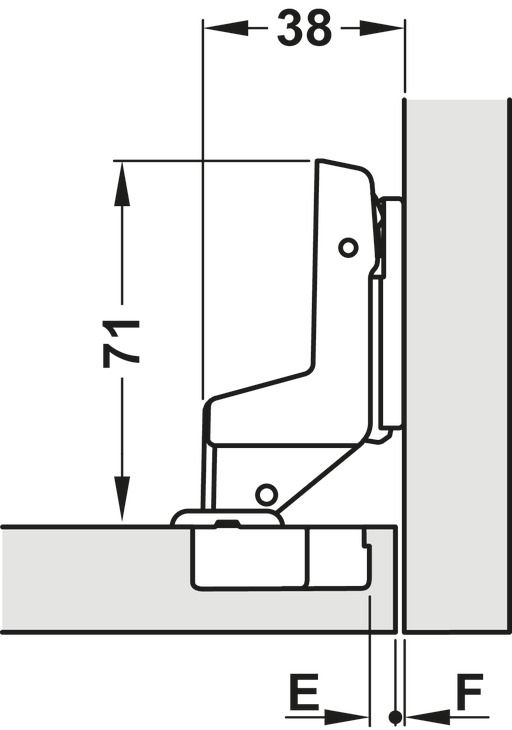 Петля внутрішня, з демпфером, METALLA SM 540 110гр. сталь нікельована, 45/9.5 під шуруп, 311.05.002