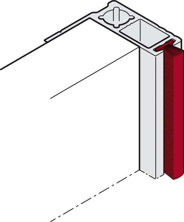 Щітковий ущільнювач для розсувних дверей, довжина: 2500 мм, висота: 6 мм, ширина: 6,9 мм, сірий колір, аналогічний RAL 7045, 403.54.501, 403.54.501