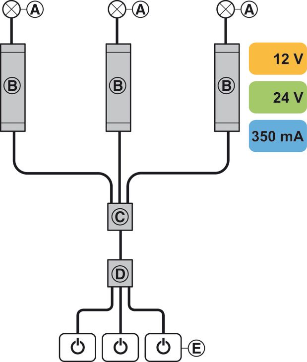 Мультиперемикач v2, Hafele Loox, Перемикання до 3 блоків/розподільників живлення з функцією перемикання, чорний, 833.89.036 є аналогом до арт. 833.89.066, 833.89.036
