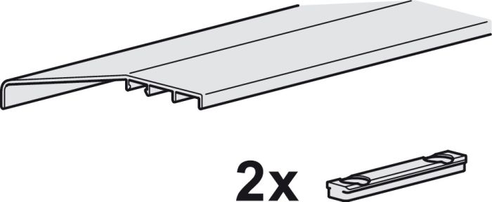 Пилозахисний профіль, для Hafele Slido F-Line44 80A, для зовнішніх дверей, довжина: 1500 мм, пластик, сірий, 407.40.413, 407.40.413