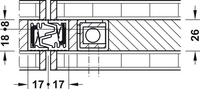 Шпінгалет врізний, Hawa Doorfix|  (946.21.100)  8302420090, 946.21.100