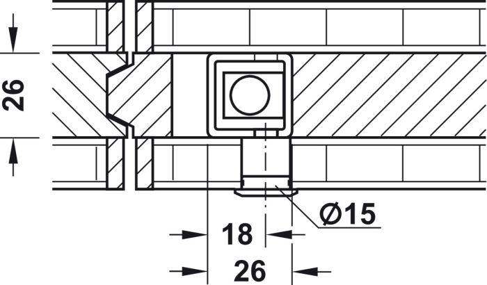 Шпінгалет врізний, Hawa Doorfix|  (946.21.100)  8302420090, 946.21.100