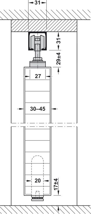 Фурнітура для розсувних дверей Hafele Slido D-Fold871 50K, набір| Складна фурнітура для 2/4/6-стулкових дерев’яних складних розсувних дверей, врізне з’єднання полотна дверей, вага дверей до 50 кг, ширина дверей до 500 мм, для 2-стулкових складних дверей і стінок, без ходової доріжки, (943.42.001)  8302420090, 943.42.001