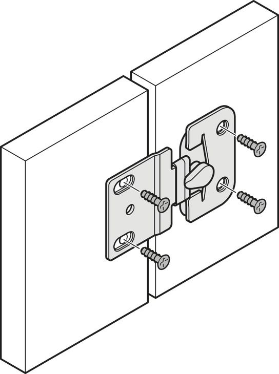 Замок Hafele Slido F-Flush57 06 A, Вкл. запірну пластину, 400.05.004