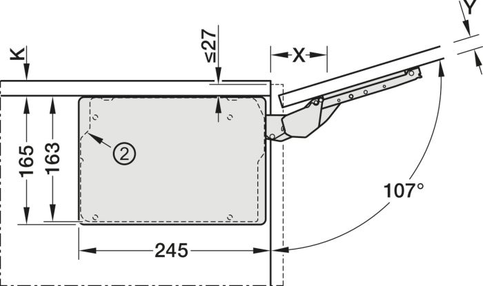 Підіймач Free Slim flap 1.10 push to open без ручки/білий/накладний монтаж 8 мм./монтаж фасаду під розпірну муфту, 372.92.705, 372.92.705
