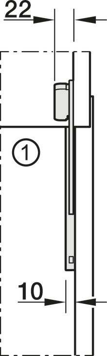 Підіймач Free Slim flap 1.10 push to open без ручки/білий/накладний монтаж 8 мм./монтаж фасаду під розпірну муфту, 372.92.705, 372.92.705