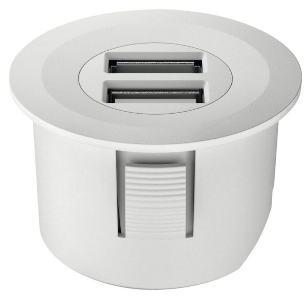 USB-адаптер зарядки для LOOX драйвера білий круглий, 833.73.752 USB-адаптер зарядки для LOOX драйвера білий круглий