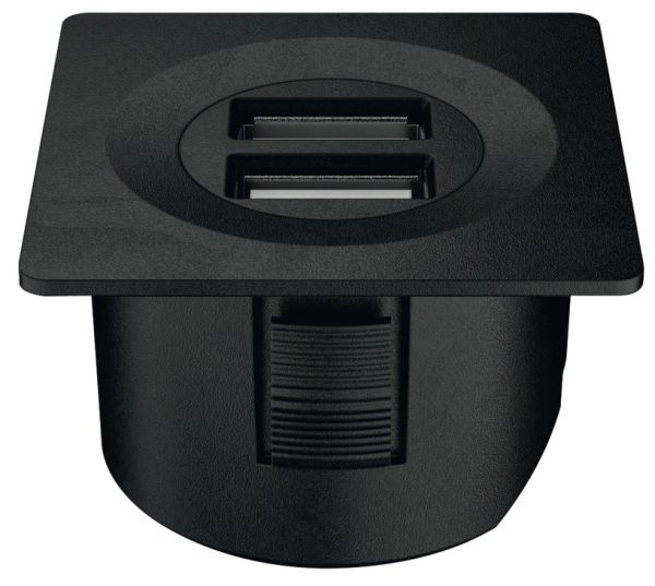 USB-адаптер зарядки для LOOX чорний матовий квадратний, 833.73.754 USB-адаптер зарядки для LOOX чорний матовий квадратний