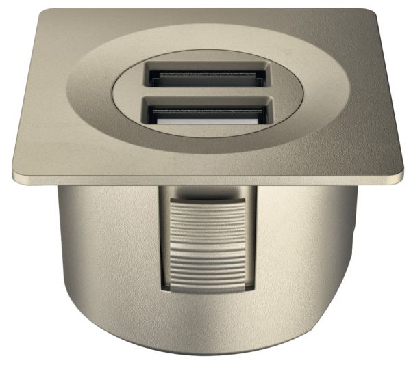 USB-адаптер зарядки для LOOX нікельований матовий квадратний, 833.73.756 USB-адаптер зарядки для LOOX нікельований матовий квадратний