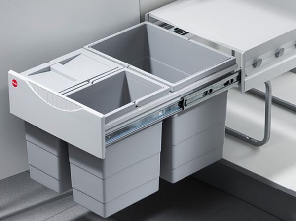 Смітник 2х18Л/2х8,5 Л повний висув, сірий, 502.70.833 Смітник 2х18Л/2х8,5 Л повний висув, сірий