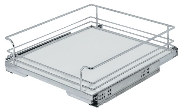 Внутрішня висувна поличка Arena Classic 527х488х125 мм сталь хром/біла ширина шафи 600 мм, 540.27.297 Внутрішня висувна поличка Arena Classic 527х488х125 мм сталь хром/біла ширина шафи 600 мм
