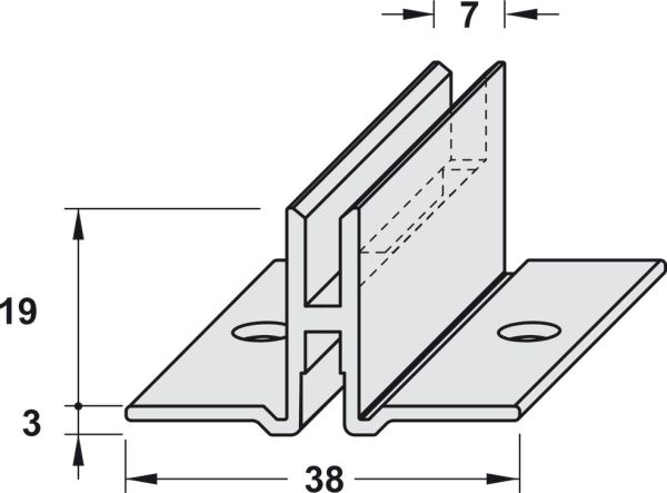 Профіль-рейка 1-ряд. алюм.чорн. 3012мм