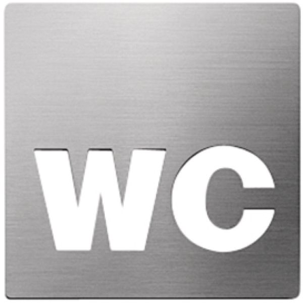 Табличка з символом "WC" нержавіюча сталь матова 100 мм, 987.30.070 Табличка з символом "WC" нержавіюча сталь матова 100 мм