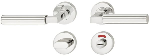 Комплект дверних ручок 8 WC нержавіюча сталь полірована/матова, 903.93.336 Комплект дверних ручок 8 WC нержавіюча сталь полірована/матова