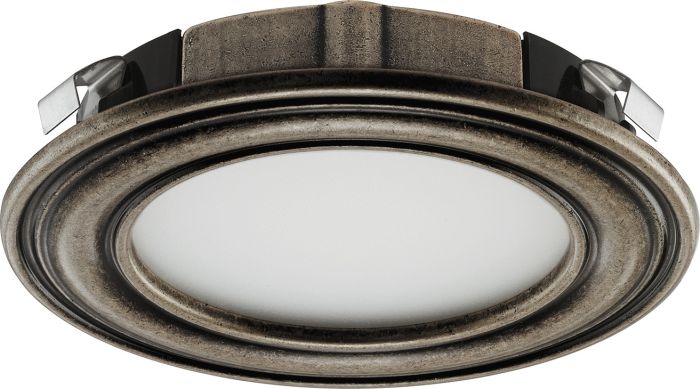 Світильник врізний, LED 1136 12 V, отвір діаметр 68 мм| круглий, теплий білий 3000 К, антична олова, (833.01.642), 833.01.642