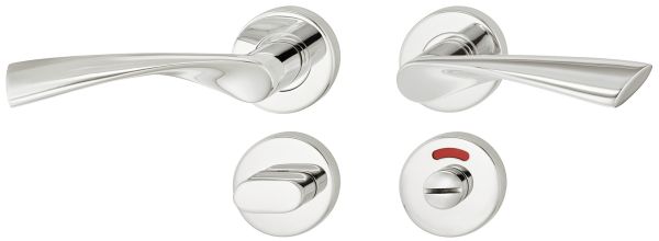 Комплект дверних ручок WC 8 нержавіюча сталь полірована LDH2178, 903.83.111 Комплект дверних ручок WC 8 нержавіюча сталь полірована LDH2178