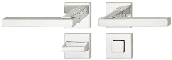 Комплект дверних ручок WC 8 нержавіюча сталь полірована LDH2186, 903.83.151 Комплект дверних ручок WC 8 нержавіюча сталь полірована LDH2186