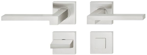 Комплект дверних ручок WC 8 нержавіюча сталь матова LDH2196, 903.83.190 Комплект дверних ручок WC 8 нержавіюча сталь матова LDH2196