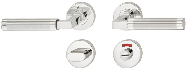 Комплект дверних ручок WC 8 нержавіюча сталь матова/полірована LDH2180, 903.83.123 Комплект дверних ручок WC 8 нержавіюча сталь матова/полірована LDH2180