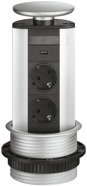 Вбудована подвійна розетка + USB зарядка 5 Вт + 3м кабеля, 820.52.793 Вбудована подвійна розетка + USB зарядка 5 Вт + 3м кабеля