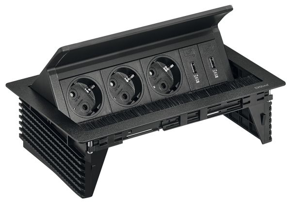 Вбуд. розет. 3Schuko/USB-A>C чорний, 820.52.895 Вбуд. розет. 3Schuko/USB-A>C чорний