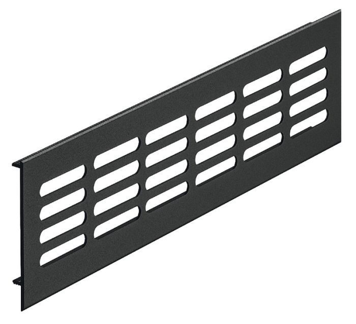 Вентиляційна решітка, Ширина вирізу 65 мм, чорний колір, RAL 9005, матовий, довжина: 300 мм, вентиляція: 71 см, ширина: 80 мм, 575.20.522, 575.20.522