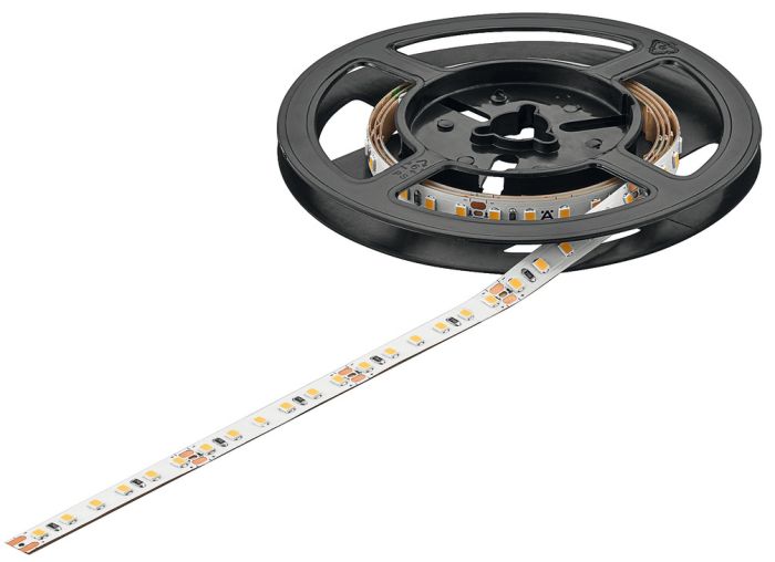 Світлодіодна стрічка, Hafele Loox5 Eco LED 3071 24 В 8 мм 2-контактна (монохромна)| 120 світлодіодів/м, 4,8 Вт/м, IP20, теплий білий 3000 K, 50 м, 833.76.706, 833.76.706