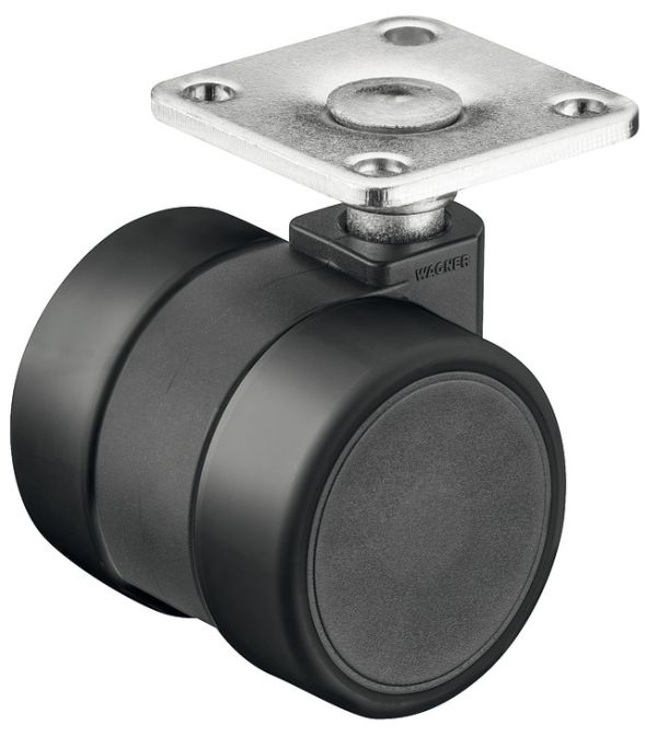 <p>Подвійний ролик, вантажопідйомність 70 кг, керований, чорний</p>