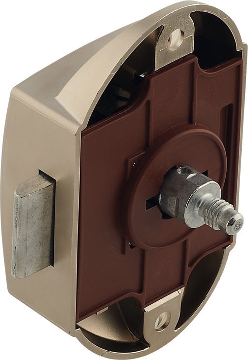 Замок PUSH-LOCK з поворотною штангою нікельований матовий без защіпки D 25мм, 225.24.603 Замок PUSH-LOCK з поворотною штангою нікельований матовий без защіпки D 25мм