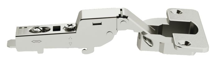 Петля Hafele Metalla 310 A/SM 95гр.,монтаж на половину/подвійний монтаж| для профільних дверей до 26 мм, з механізмом плавного закривання, системою швидкого кріплення SM, схема свердління 52/7,5, 311.04.507, 311.04.507
