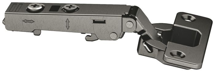 Накладна петля, Hafele Metalla 310 SM 110гр. , накладний монтаж, без демпфування закриття, для кріплення гвинтами, схема свердління 45/9,5, чорний колір, 311.04.642, 311.04.642