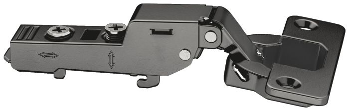Меблева петля, Hafele Metalla 310 SM 110 гр., накладний напів/подвійний монтаж| для стандартного застосування, з механізмом плавного закривання, для кріплення гвинтами, схема свердління 45/9,5, чорний, (311.04.651)  8302100090, 311.04.651