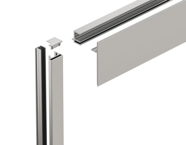 <p>Фронтальний набір для передніх підвісних ролет, для пластикових ролет із механізмом противаги, Пластик, сріблястий колір</p>