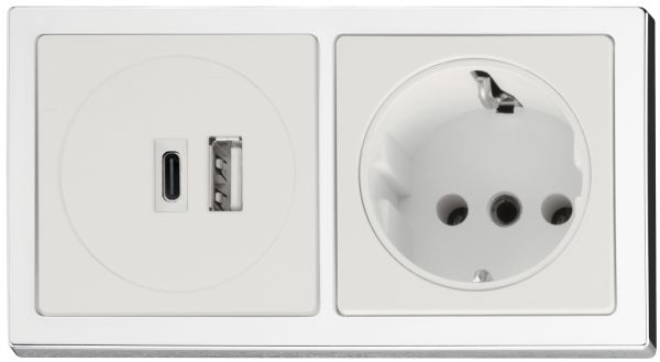 Розет. з заряд.USB-A-C біл./хр.пол.GST18 , 820.89.185 <p>Розет. з заряд.USB-A-C біл./хр.пол.GST18</p>