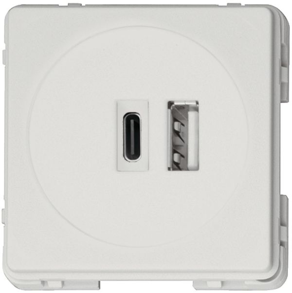 USB зарядна станція, Модуль, 2 гнізда, 230 В, білий матовий, 1 x USB-A, 1 x USB-C , 820.89.180 <p>USB зарядна станція, Модуль, 2 гнізда, 230 В, білий матовий, 1 x USB-A, 1 x USB-C</p>