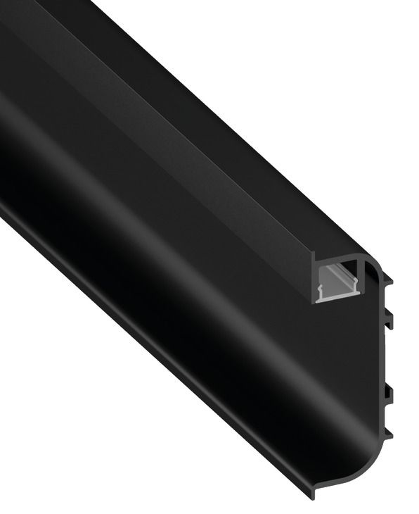 Ручка профіль C-подібна з інтегрованим світлодіодним профілем чорний колір, RAL 9016, порошкове покриття, довжина: 2500 мм,126.00.014, 126.00.014