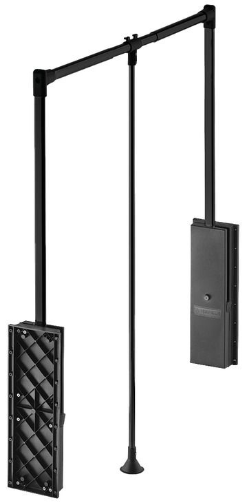 Гардеробний ліфт Професійний, вантажопідйомність 15 кг, для монтажу на бічну панель, для внутрішньої ширини шафи: 870-1190 мм, чорний, 805.24.530, 805.24.530