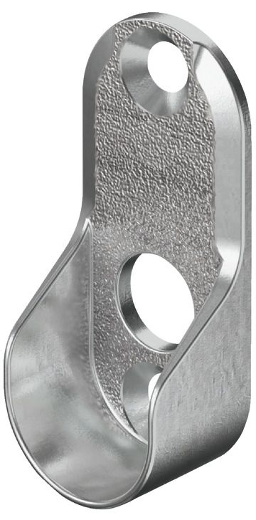 Опора гардеробної штанги, для гардеробної штанги OVA 30 x 15 мм, LOOX, Цинковий сплав, нікельований, для кріплення гвинтами до бічної панелі, 803.33.767, 803.33.767