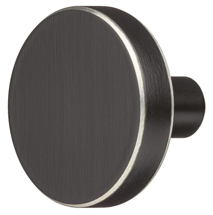 Ручка-кнопка,нержавіюча сталь, матова, вигляд вживаного матеріалу, лакована, чорна, висота: 25 мм, діаметр ручки: 32 мм, 100.00.204, 100.00.204