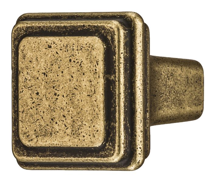 Ручка-кнопка,цамак, патинований, латунного кольору, довжина: 23 мм, ширина: 23 мм, висота: 26 мм, 100.00.830, 100.00.830