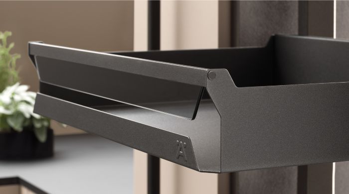 Висувна  полиця, Hafele Utensio ST10 Plus Slim Base колір  антрацит/скло , для шафи шириною 300 мм, 549.00.008