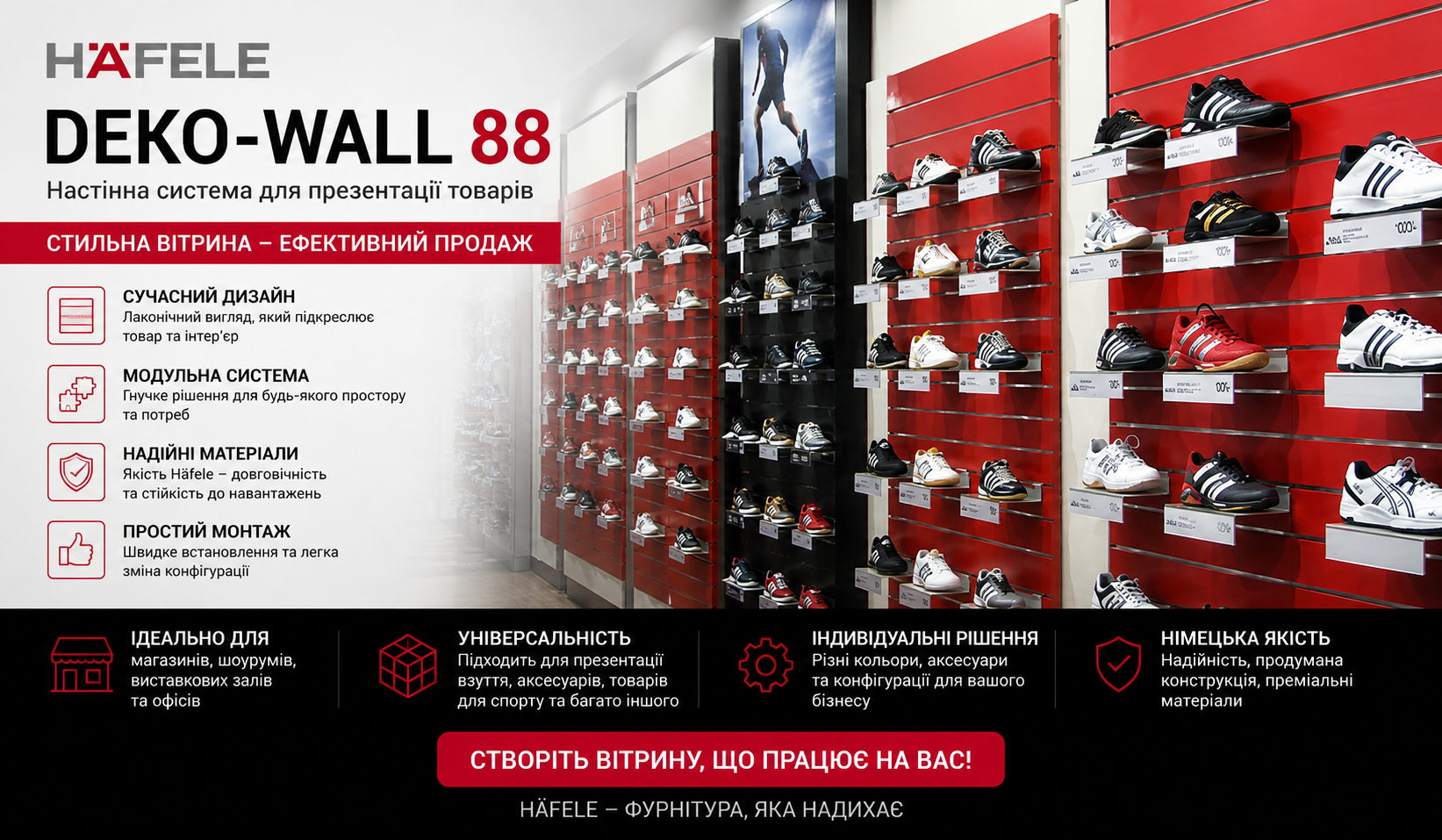 Deko-Wall 88 торгові системи Hafele