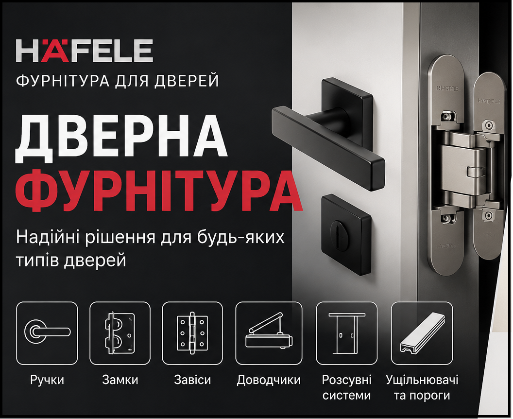 Фурнітура для дверей HAFELE